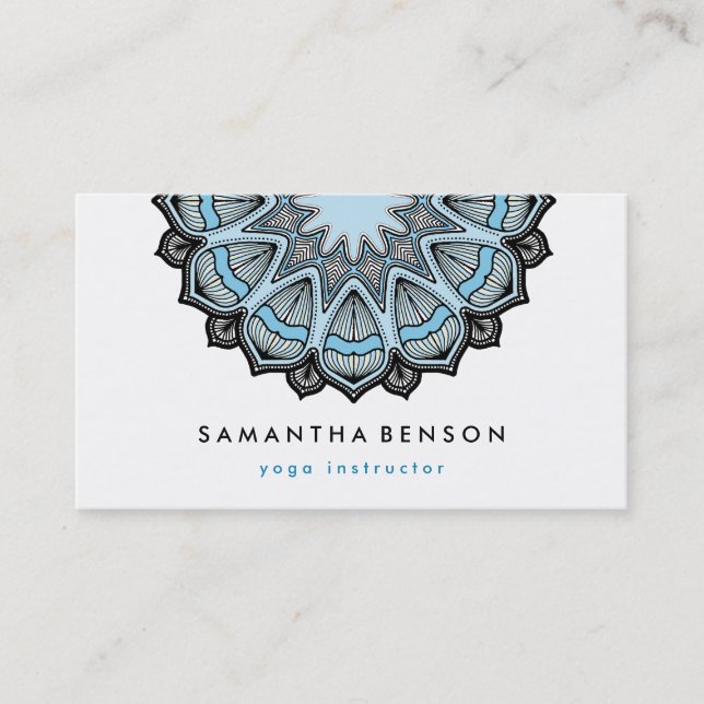 Elegant Lotus Flower Logo Yoga Business Card (Front)