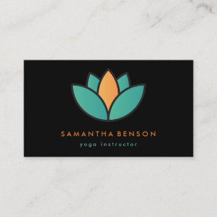 Elegant Lotus Flower Logo Yoga Business Card