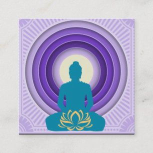 Elegant Lotus Flower Logo Yoga Business Card