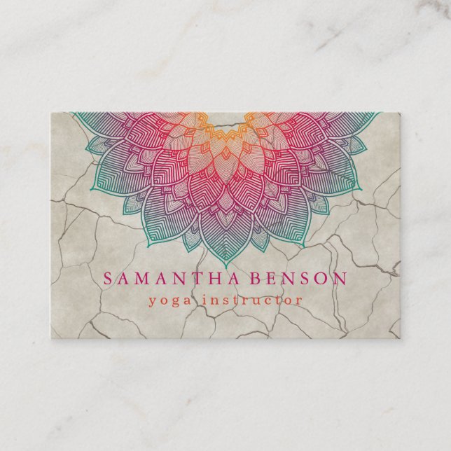 Elegant Lotus Flower Logo Yoga Business Card (Front)
