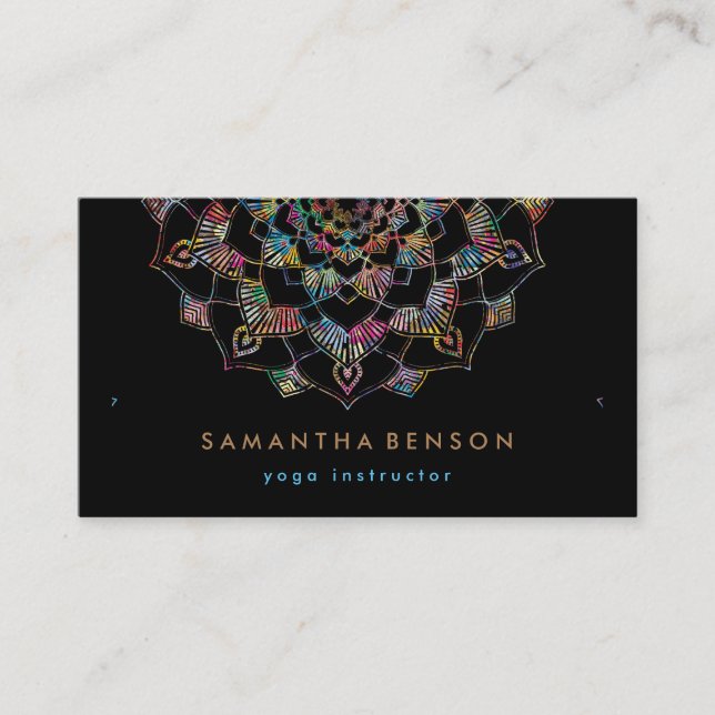 Elegant Lotus Flower Logo Yoga Business Card (Front)