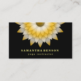 Elegant Lotus Flower Logo Yoga Business Card