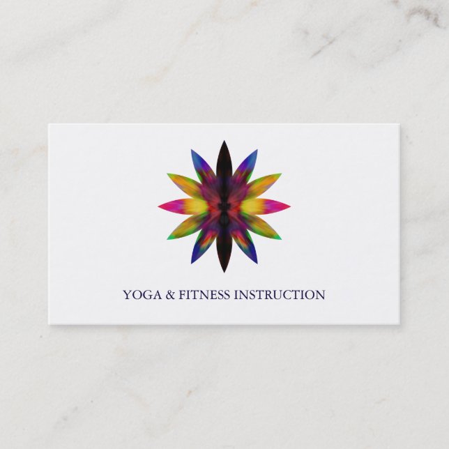 Elegant Lotus Flower Logo Yoga Business Card (Front)