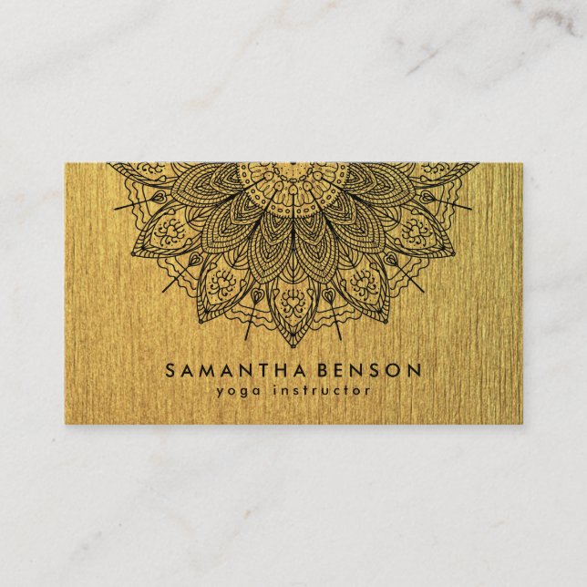Elegant Lotus Flower Logo Yoga Business Card (Front)