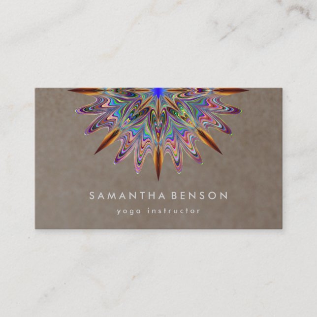 Elegant Lotus Flower Logo Yoga Business Card (Front)