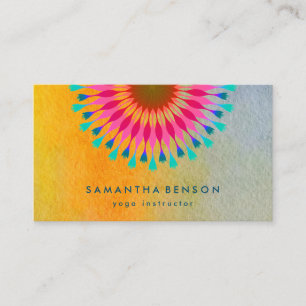 Elegant  Lotus Flower Logo Yoga Business Card
