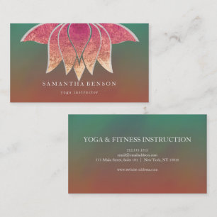 Elegant Lotus Flower Logo Yoga Business Card