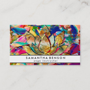 Elegant Lotus Flower Logo Yoga Business Card