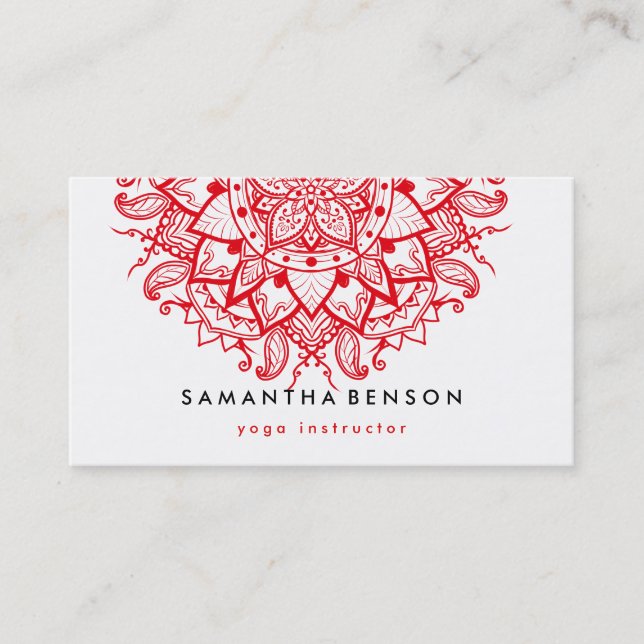 Elegant Lotus Flower Logo Yoga Business Card (Front)
