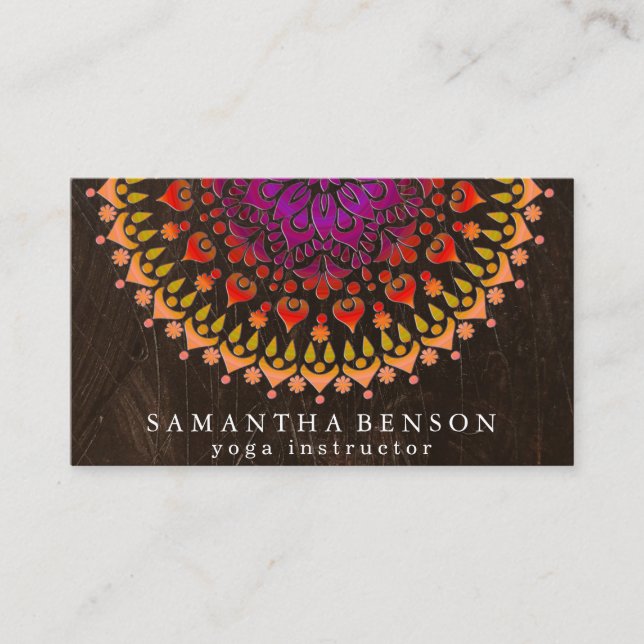Elegant Lotus Flower Logo Yoga Business Card (Front)