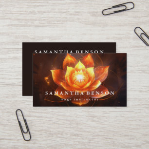 Elegant Lotus Flower Logo Yoga Business Card