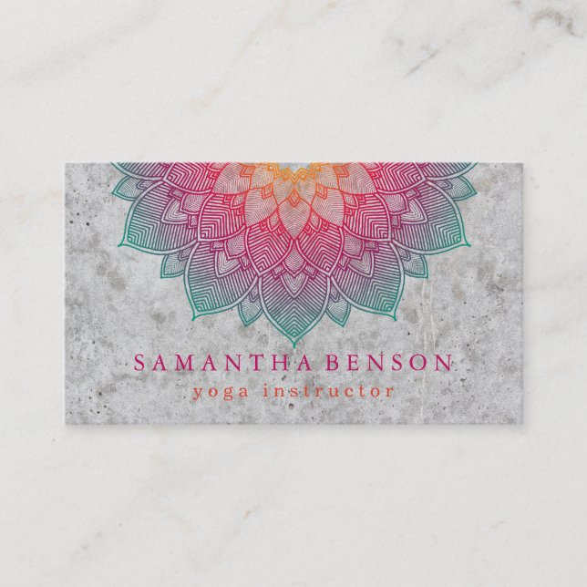 Elegant Lotus Flower Logo Yoga Business Card (Front)