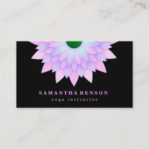 Elegant Lotus Flower Logo Yoga Business Card