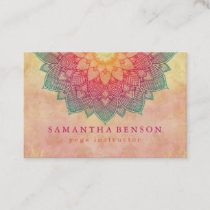 Elegant Lotus Flower Logo Yoga Business Card