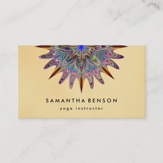 Elegant Lotus Flower Logo Yoga Business Card (Front)