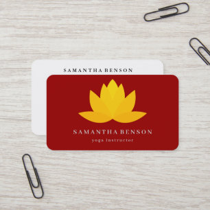 Elegant Lotus Flower Logo Yoga Business Card