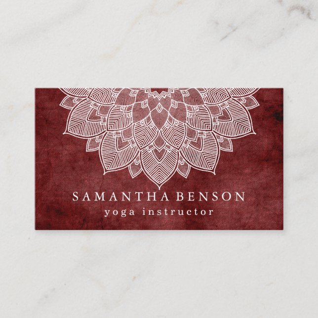 Elegant Lotus Flower Logo Yoga Business Card (Front)