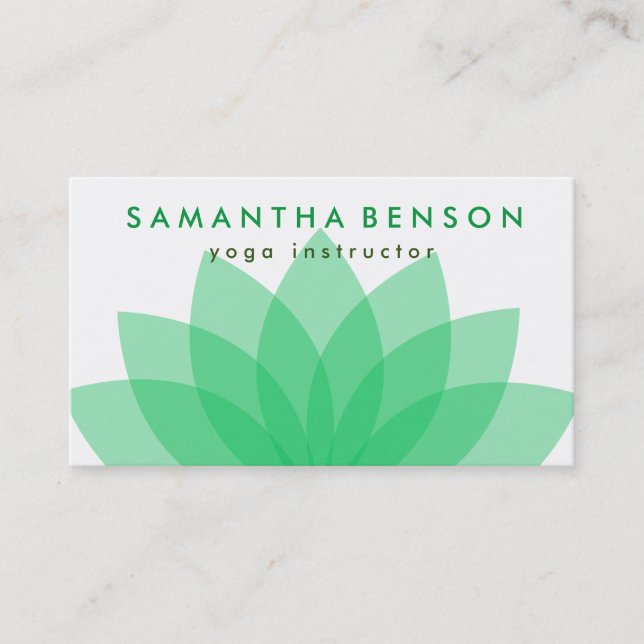 Elegant Lotus Flower Logo Yoga Business Card (Front)
