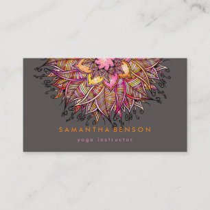 Elegant Lotus Flower Logo Yoga Business Card