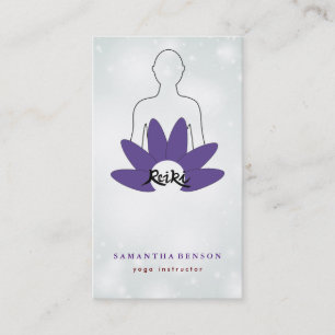 Elegant Lotus Flower Logo Yoga Business Card