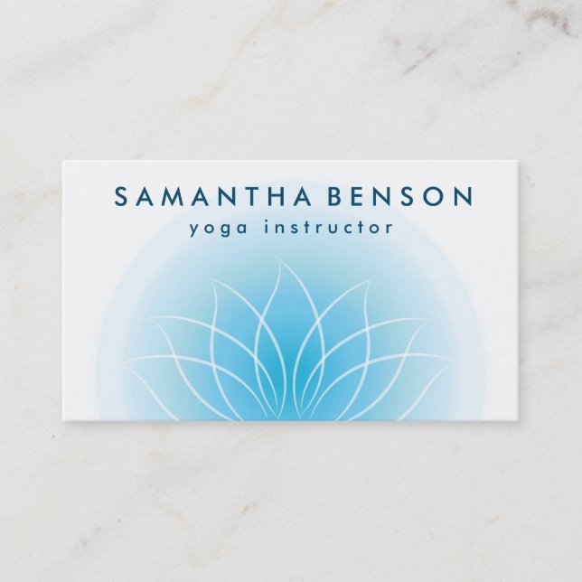 Elegant Lotus Flower Logo Yoga Business Card (Front)