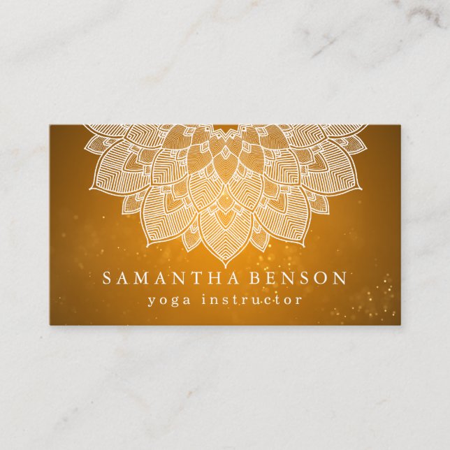 Elegant Lotus Flower Logo Yoga Business Card (Front)