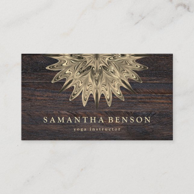Elegant Lotus Flower Logo Yoga Business Card (Front)