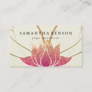 Elegant Lotus Flower Logo Yoga Business Card