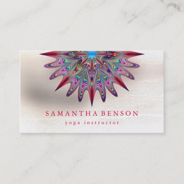 Elegant Lotus Flower Logo Yoga Business Card (Front)