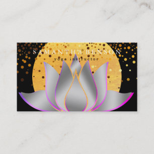 Elegant Lotus Flower Logo Yoga Business Card