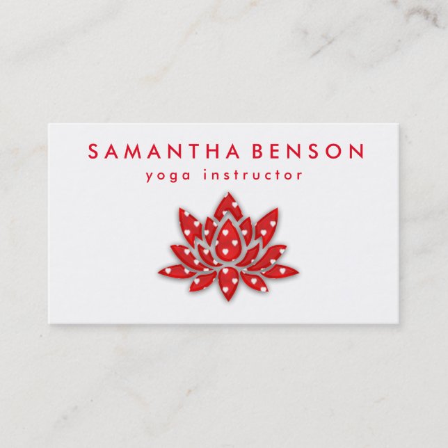 Elegant Lotus Flower Logo Yoga Business Card (Front)