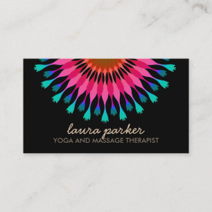 Elegant Lotus Flower Logo Yoga Healing Health Business Card