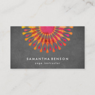Elegant  Lotus Flower Logo Yoga Instructor Business Card