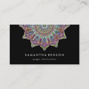 Elegant Lotus Flower Logo Yoga Mandala Business Card