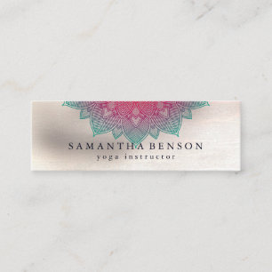 Elegant Lotus Flower Logo Yoga Mini Business Card