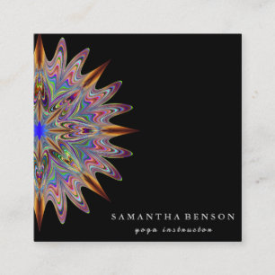 Elegant Lotus Flower Logo Yoga Square Business Car Card