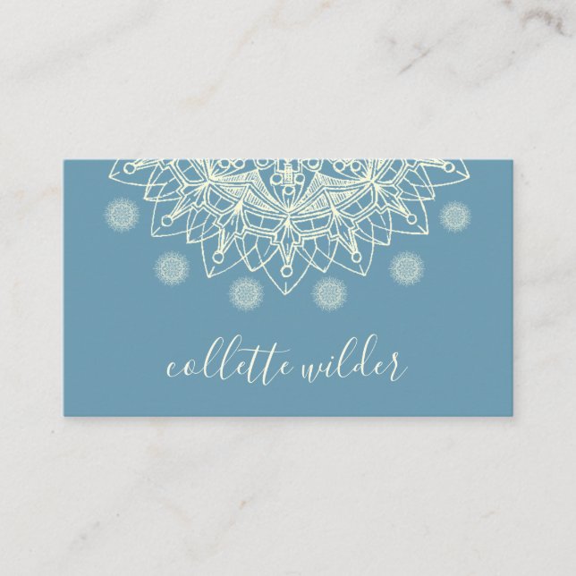 Elegant Lotus Flower Mandala Business Card (Front)