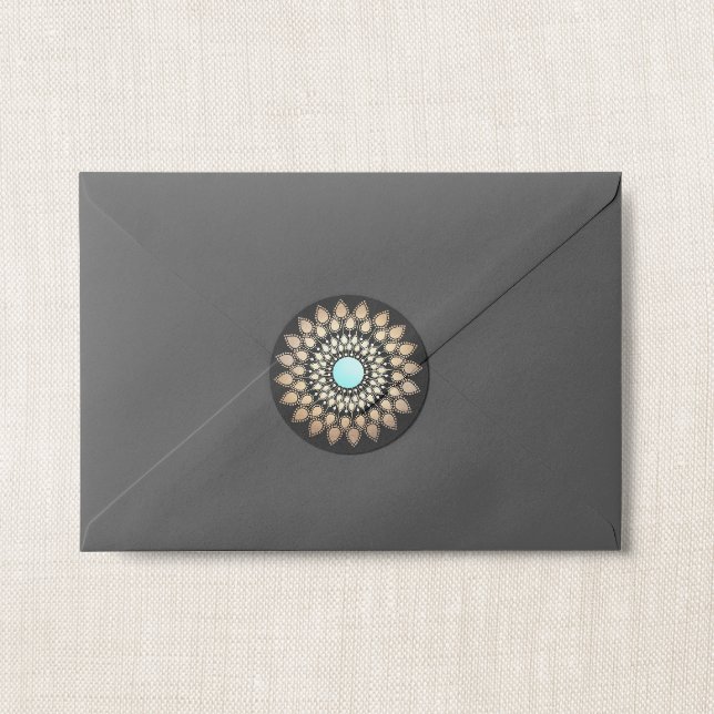 Elegant Lotus Flower Mandala Classic Round Sticker (Creator Uploaded)