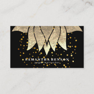 Elegant Lotus Flower Mandala Logo Yoga Instructor Business Card