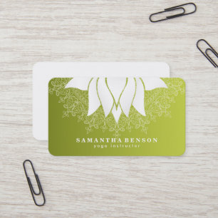 Elegant Lotus Flower Mandala Logo Yoga Instructor  Business Card