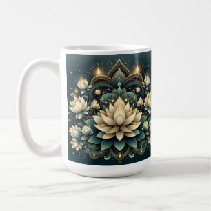 Elegant Lotus Flower Mug Zen Floral Design Lotus