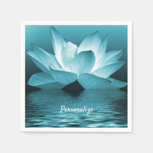 Elegant Lotus Flower Ocean Zen Yoga Personalised  Napkin
