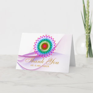Elegant Lotus Flower Thank You Mandala Gold Pink