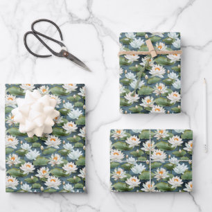 Elegant Lotus flower tiled pattern  Wrapping Paper Sheet