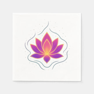 Elegant Lotus Flower Wedding Paper Napkins