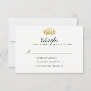 Elegant Lotus Flower Wedding RSVP Card