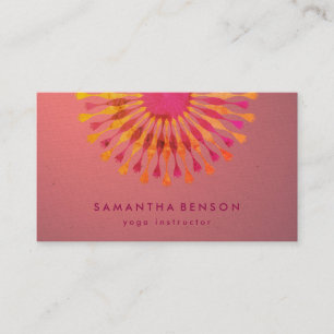 Elegant Lotus Flower White Marble Yoga Instructor Business Card