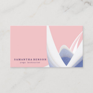 Elegant Lotus Flower White Marble Yoga Instructor Business Card