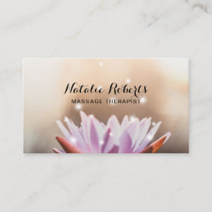 Elegant Lotus Flower Yoga Spa Massage Therapy Appointment Card