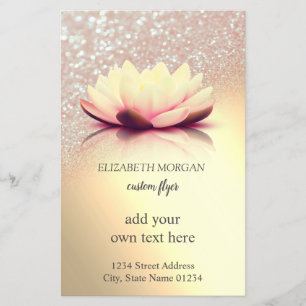 Elegant Lotus Glitter Gold Flyer